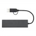 Rise USB 2.0 Hub aus recyceltem RCS Aluminium, schwarz
