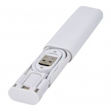 Whiz modulaire oplaadkabel van gerecycled plastic, Wit