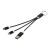 Metal 4-in-1 recycled aluminium charging cable with keychain, Black