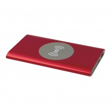 Juice type-C draadloze powerbank van 4000 mAh van gerecycled aluminium, Rood