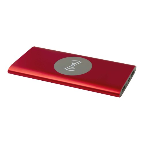 Juice type-C draadloze powerbank van 8000 mAh van gerecycled aluminium, Rood
