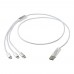 Versatile 5-1 recycled aluminium charging cable, Silver