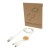 Chechia 5-in-1 150 cm datasynchronisatie- en 27 W snellaadkabel van gerecycled plastic met bamboe details, Wit