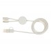 Chechia 150 cm 5-in-1 Kabel aus recyceltem Kunststoff für Datenübertragung und 27W Schnellladung mit Bambusdetails, weiss