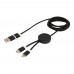 Alasia 150 cm 5-in-1 Kabel aus recyceltem Kunststoff für Datenübertragung und 27W Schnellladung, schwarz