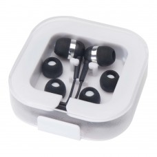 Dofida bedrade Type-C oordopjes met opbergdoos van gerecycled plastic, Zwart