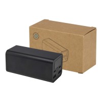Acamar 20.000 mAh 70W recycled aluminium laptop power bank, Black