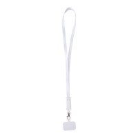 Franz 5 in 1 Lanyard Kabel aus recyceltem Kunststoff für Smartphones mit integrierter Datensynchronisierung und 65 W Schnellladefunktion, weiss