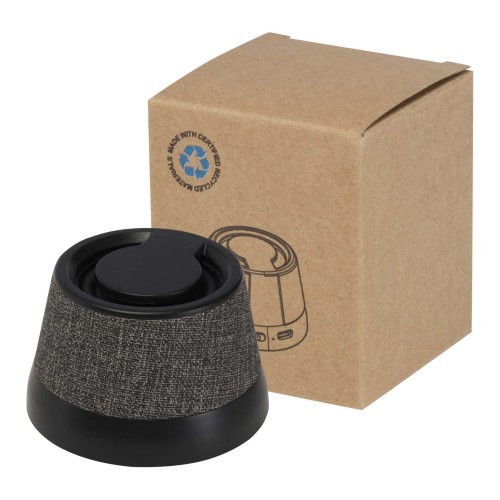 Horna 3W recycled plastic magnetic wireless speaker, Black