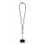 Adhab smartphonelanyard met bamboedetails, Zwart