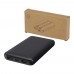 Adhil 10.000 mAh 10W recycled plastic power bank with 2 built-in cables, Black