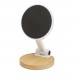 Alcor Klappbare magnetische Smartphonehalterung aus recyceltem Kunststoff mit Bambusdetails, weiss