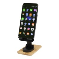 Alfirk Klappbare Smartphonehalterung  aus recyceltem Kunststoff mit Bambusdetails, schwarz