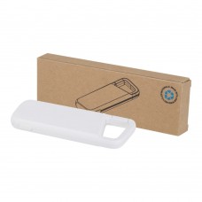 Alkes waterbestendige powerbank van 5000 mAh 12 W van gerecycled plastic met karabijnhaak, Wit