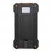 Altair robuuste powerbank op zonne-energie van 5000 mAh 10 W met ingebouwde zaklamp van gerecycled plastic, Zwart