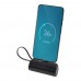 Alnair 5000 mAh 10W recycled plastic Type-C power bank with built-in flip stand and 2-in-1 cable, Black