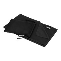 Raquel gerecyclede PET sport koelhanddoek in een pouch 80 x 30 cm, Zwart