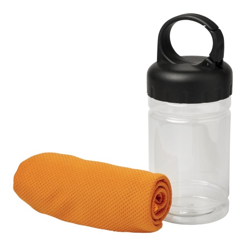 Remy cooling towel in PET container, Orange