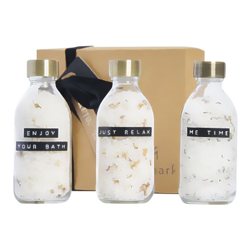 Wellmark Just Relax 3-teiliges Badesalz-Set. 200 ml, transparent klar Wellmark Just Relax 3-teiliges Badesalz-Set. 200 ml, transparent klar