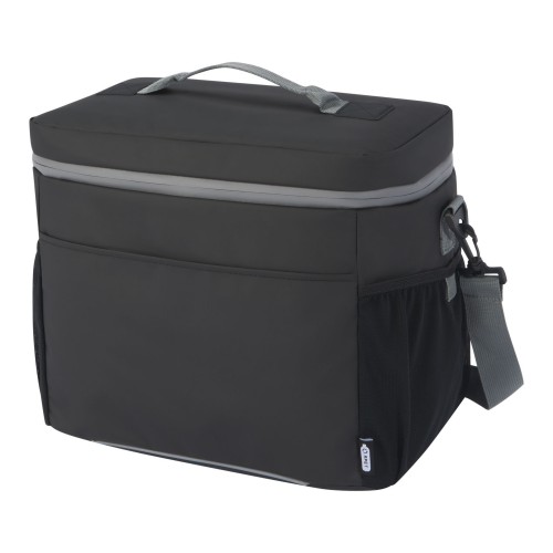 Aqua wasserabweisende Kühltasche für 20 Dosen aus GRS Recyclingmaterial 22 L, schwarz