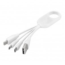 Troup 4-in-1 oplaadkabel met clip van type C, Wit