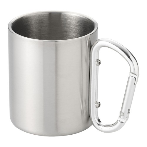 Alps 200 ml Isolierbecher mit Karabinergriff, silber