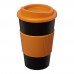 Americano® 350 ml insulated tumbler with grip. Black, Orange