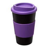 Americano® 350 ml geïsoleerde beker met grip. Zwart, Paars