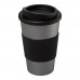 Americano® 350 ml Isolierbecher mit Schutzring. silber, schwarz Americano® 350 ml Isolierbecher mit Schutzring. silber, schwarz