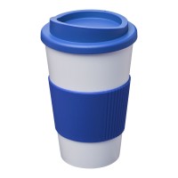 Americano® 350 ml geïsoleerde beker met grip. Wit, Middenblauw