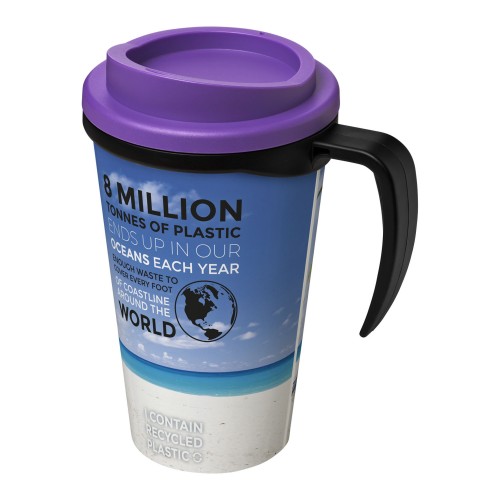 Brite Americano® grande 350 ml geïsoleerde beker. Zwart, Paars