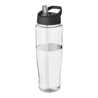 H2O Active® Tempo 700 ml spout lid sport bottle. Transparent, Black