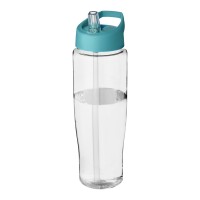 H2O Active® Tempo 700 ml spout lid sport bottle. Transparent, Aqua blue
