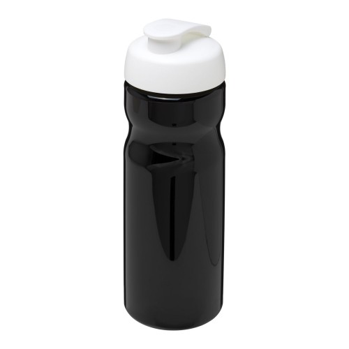 H2O Active® Base 650 ml Sportflasche mit Klappdeckel. schwarz, weiss