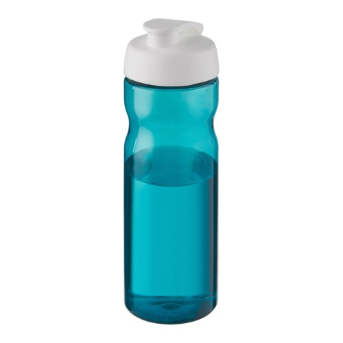 H2O Active® Base 650 ml Sportflasche mit Klappdeckel. aquablau, weiss