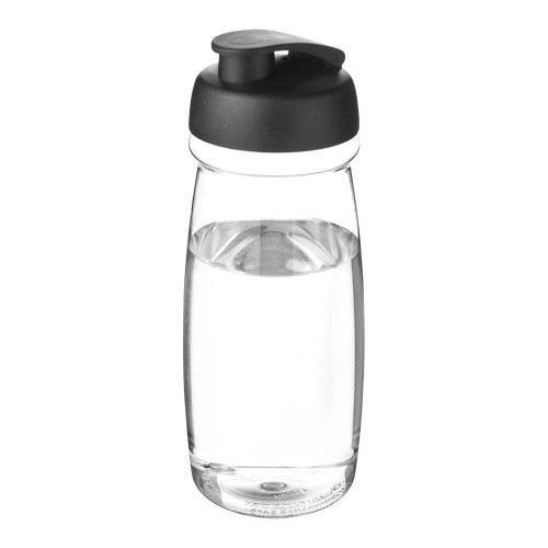 H2O Active® Pulse 600 ml sportfles met flipcapdeksel. Transparent, Zwart