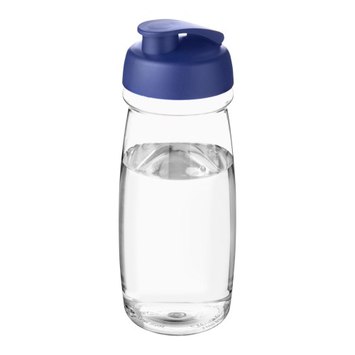 H2O Active® Pulse 600 ml sportfles met flipcapdeksel. Transparent, Blauw