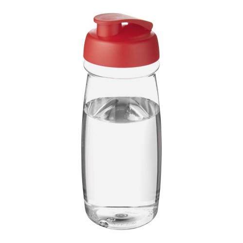 H2O Active® Pulse 600 ml sportfles met flipcapdeksel. Transparent, Rood