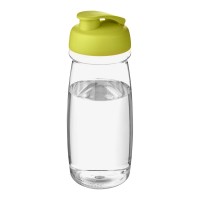 H2O Active® Pulse 600 ml Sportflasche mit Klappdeckel. transparent, limone