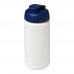 Baseline® Plus 500 ml Sportflasche mit Klappdeckel. weiss, blau