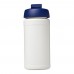 Baseline® Plus 500 ml Sportflasche mit Klappdeckel. weiss, blau