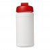 Baseline® Plus 500 ml Sportflasche mit Klappdeckel. weiss, rot