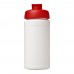 Baseline® Plus 500 ml Sportflasche mit Klappdeckel. weiss, rot