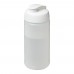 Baseline® Plus 500 ml Sportflasche mit Klappdeckel. transparent, weiss