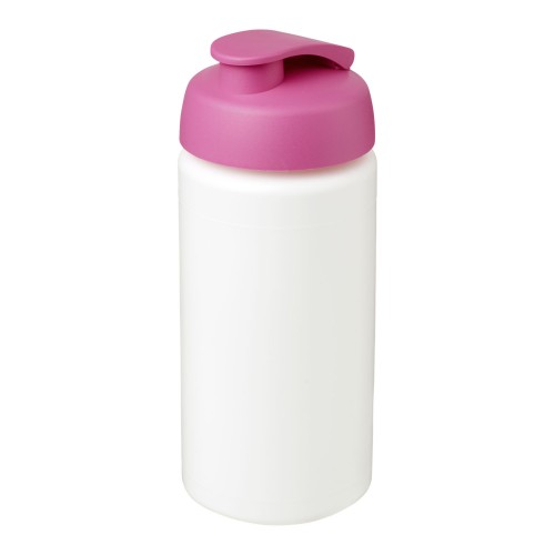 Baseline® Plus grip 500 ml sportfles met flipcapdeksel. Wit, Roze
