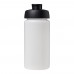 Baseline® Plus grip 500 ml flip lid sport bottle. Transparent, Black