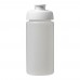 Baseline® Plus grip 500 ml Sportflasche mit Klappdeckel. transparent, weiss