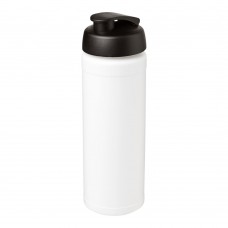 Baseline® Plus grip 750 ml flip lid sport bottle. White, Black
