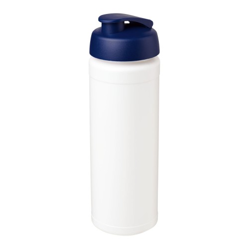 Baseline® Plus grip 750 ml Sportflasche mit Klappdeckel. weiss, blau