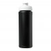 Baseline® Plus grip 750 ml flip lid sport bottle. Black, White